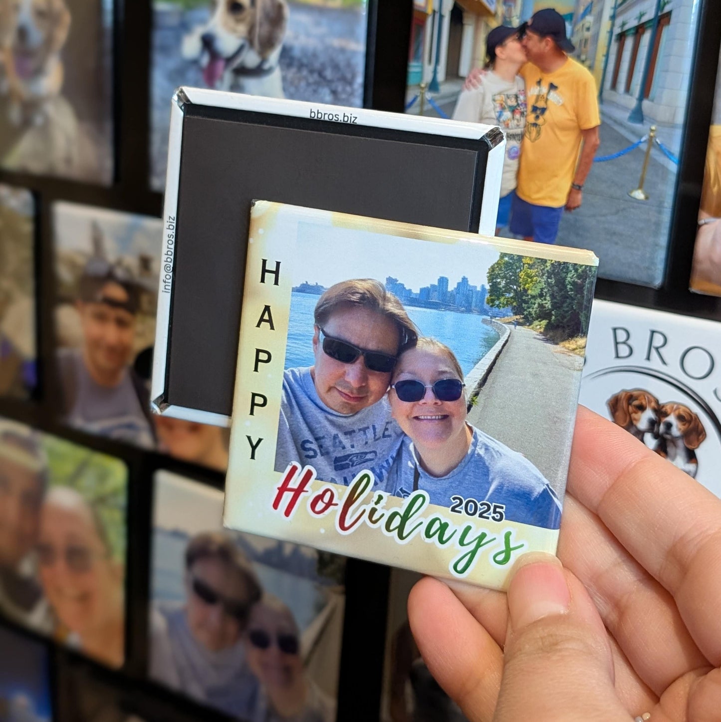 Fridge Magnet – 2.5 Inch Square Happy Holidays 2025 Keepsake