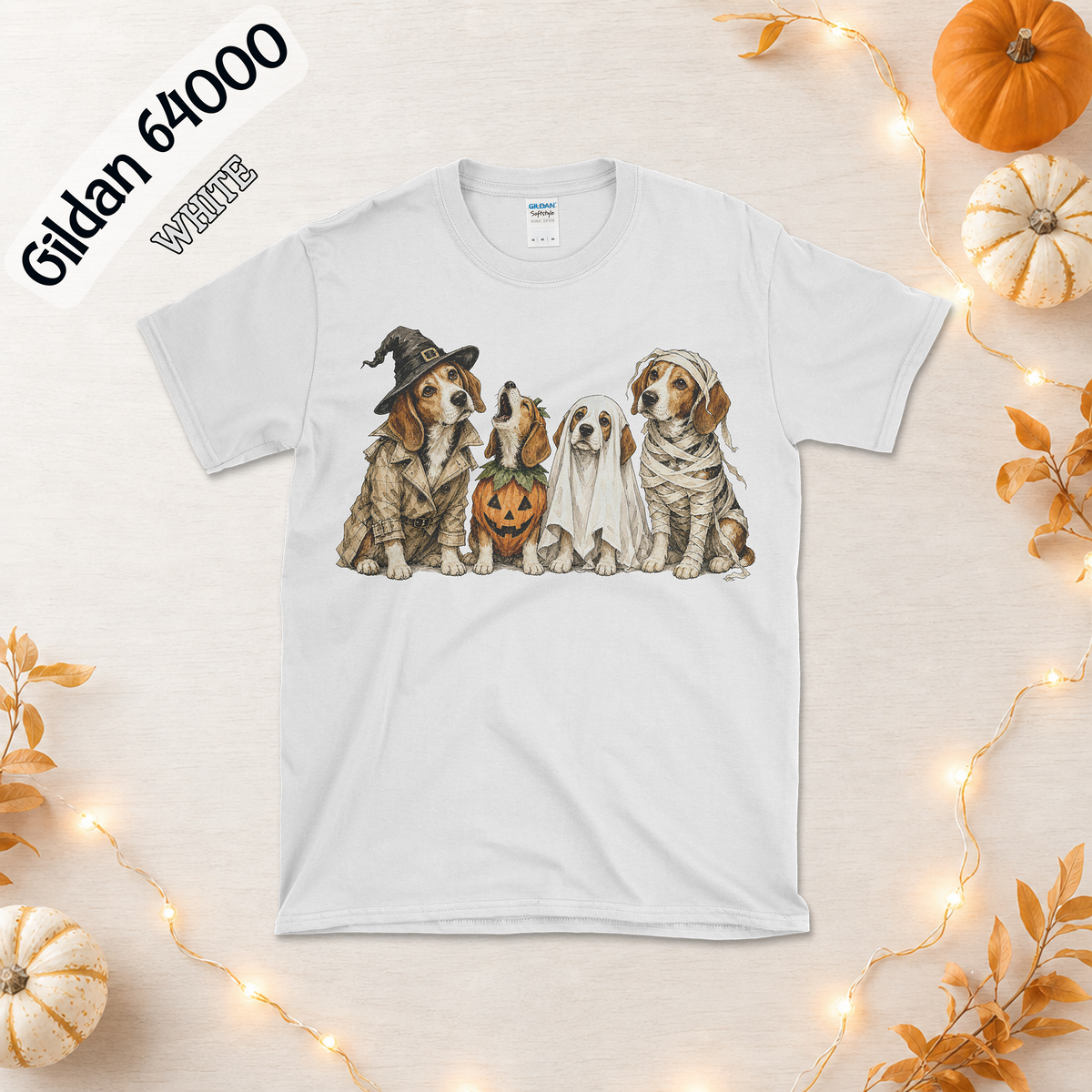 Beagle Halloween T-Shirt | Dog Costume Tee | Witch Ghost Mummy Pumpkin Beagles | Trick or Treat Dog Shirt | Beagle Mom Gift
