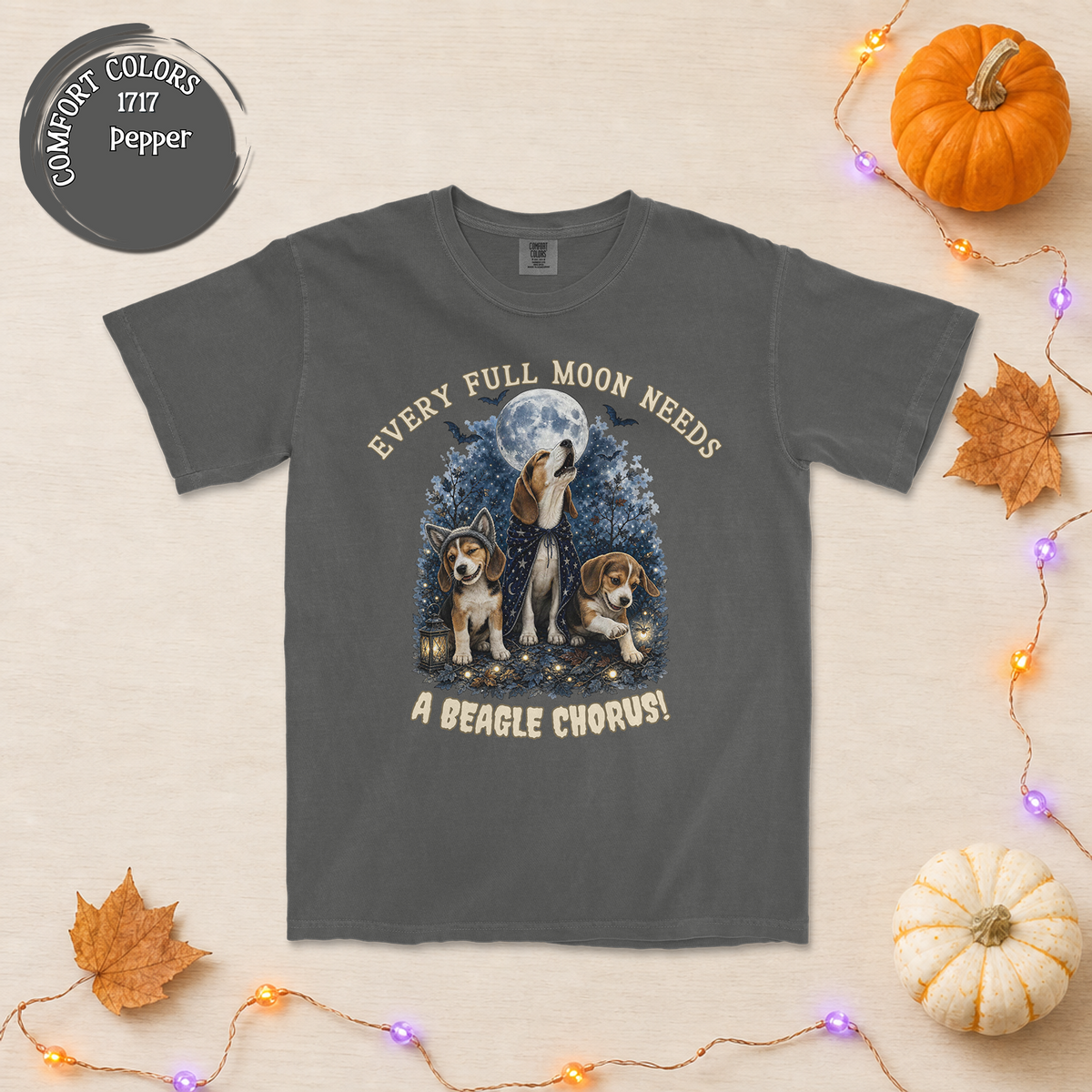 Beagle Chorus Every Full Moon Tee | Beagle Dog Moon T-Shirt