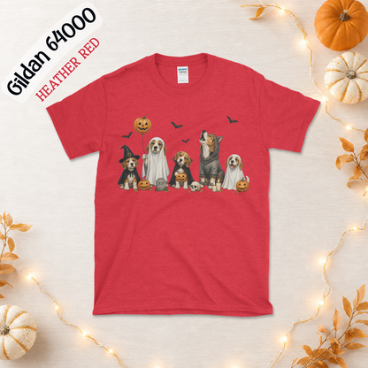 Beagle Halloween Shirt | 5 Costumed Beagles Graveyard Tee | Witch Vampire Werewolf Ghost Dog Shirt | Funny Beagle Mom Gift