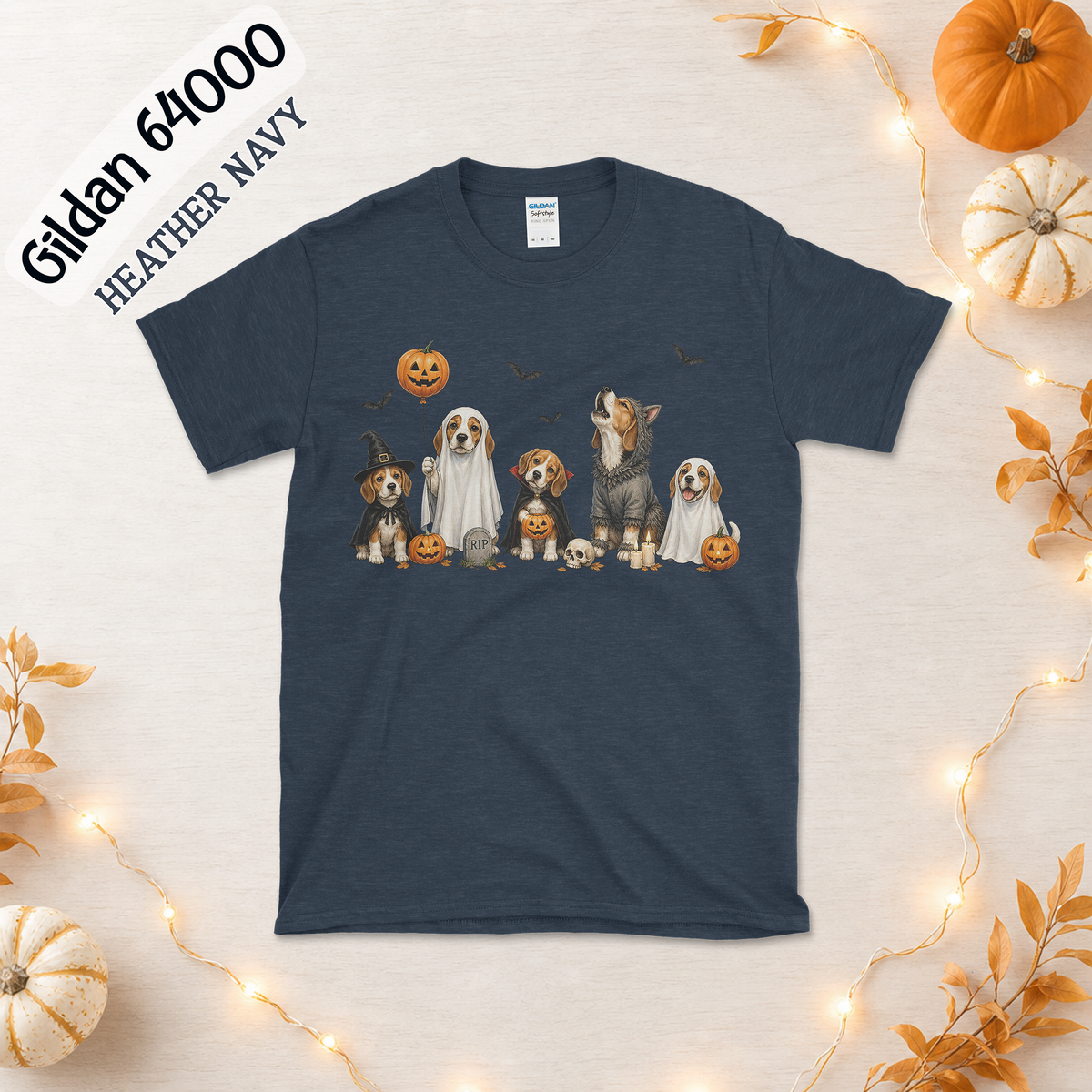 Beagle Halloween Shirt | 5 Costumed Beagles Graveyard Tee | Witch Vampire Werewolf Ghost Dog Shirt | Funny Beagle Mom Gift