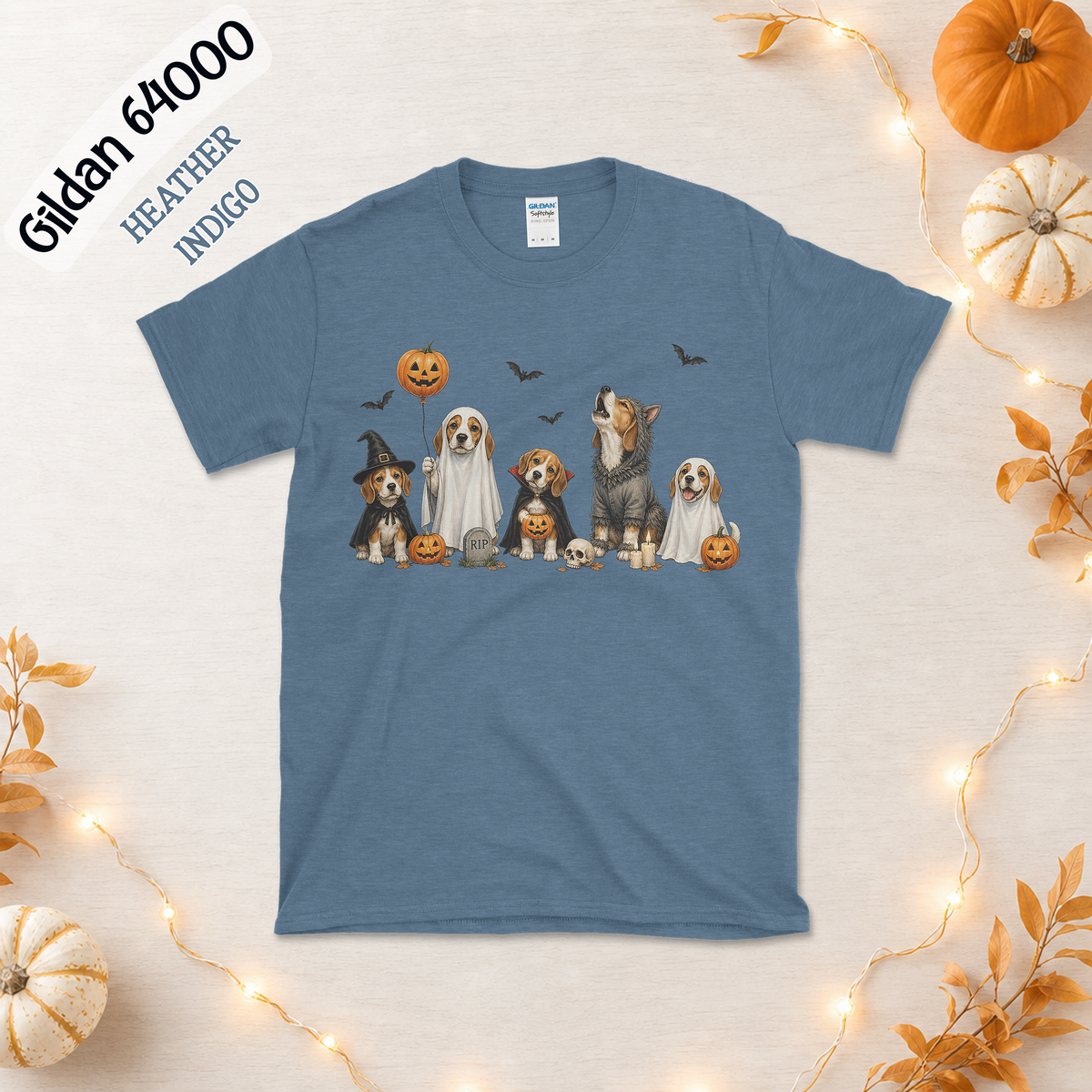 Beagle Halloween Shirt | 5 Costumed Beagles Graveyard Tee | Witch Vampire Werewolf Ghost Dog Shirt | Funny Beagle Mom Gift