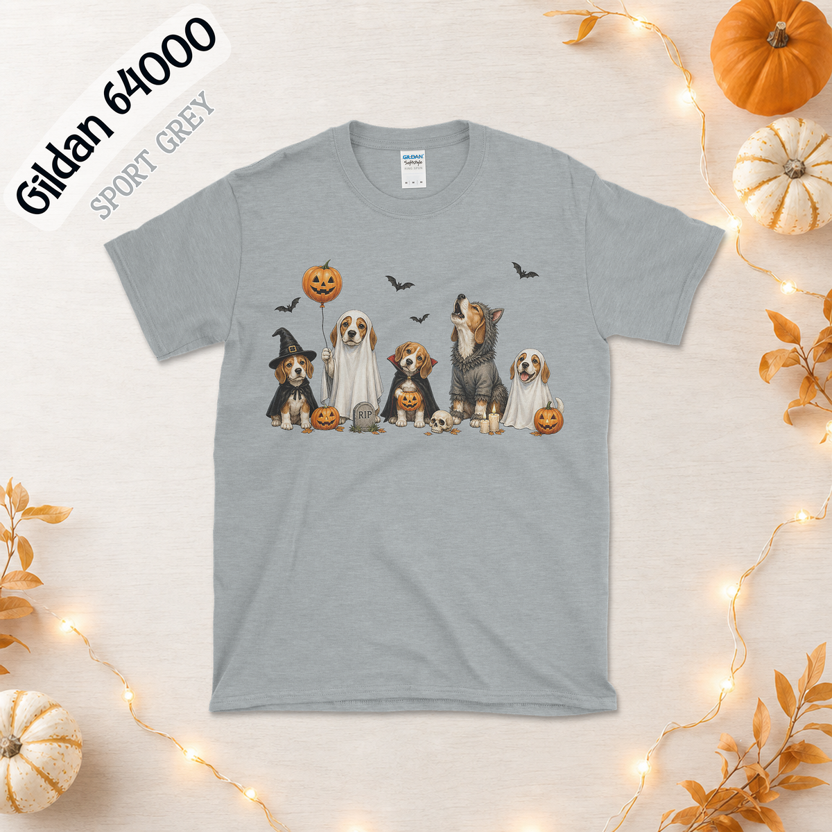 Beagle Halloween Shirt | 5 Costumed Beagles Graveyard Tee | Witch Vampire Werewolf Ghost Dog Shirt | Funny Beagle Mom Gift