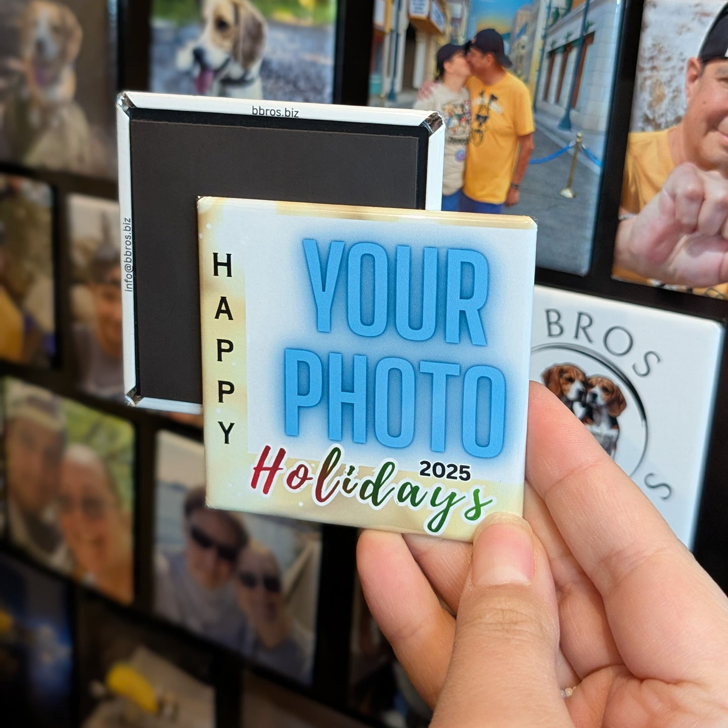 Fridge Magnet – 2.5 Inch Square Happy Holidays 2025 Keepsake